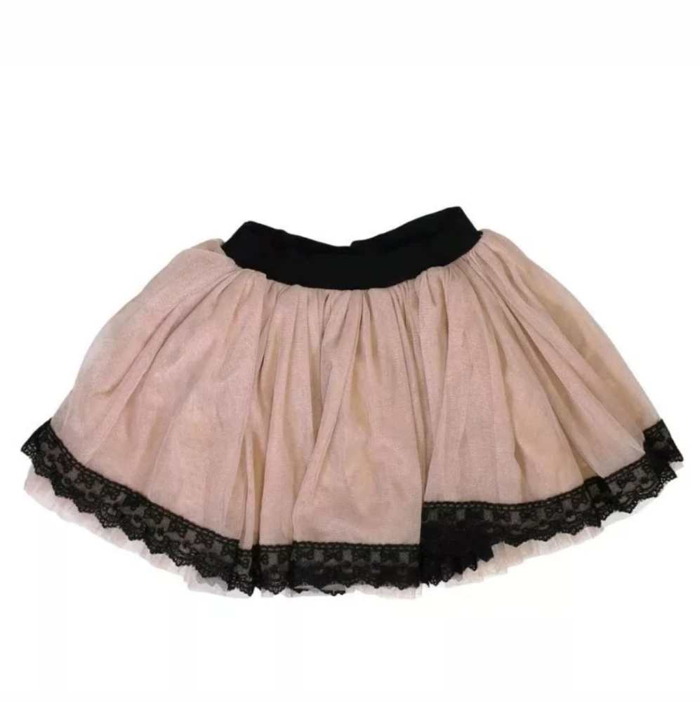 Popatu Blush Pink Black Tutu Lace Skirt 4T Girls